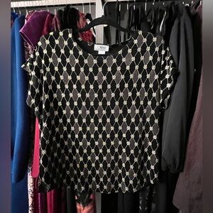 Vintage Black and Gold Women's Top l L